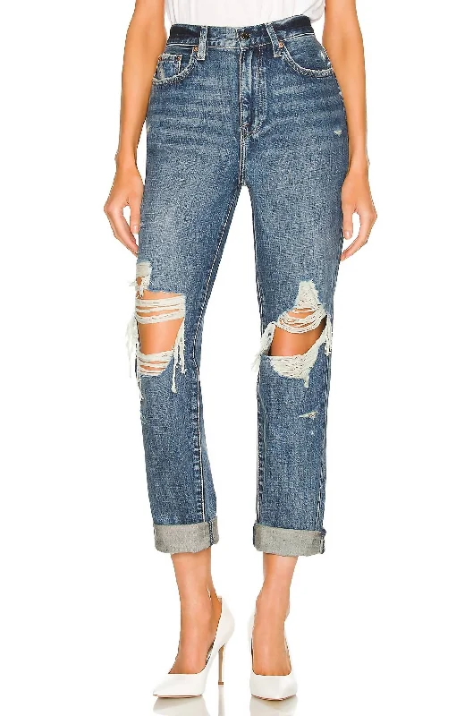 Clothing Woman Presley High Rise Relaxed Roller Jean In Eternal-Distressed