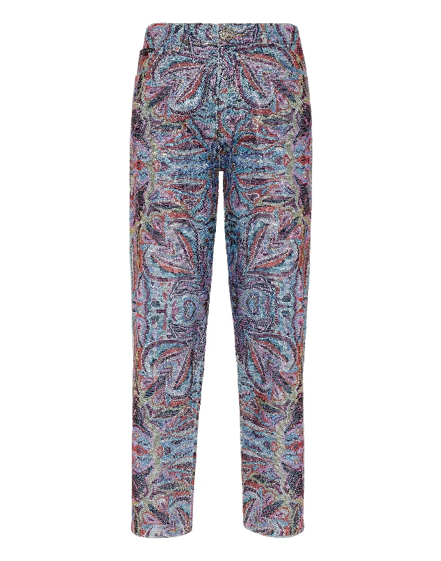 Online Shopping Boutiques Denim Trousers Mom Fit Crystal Colorful Circus