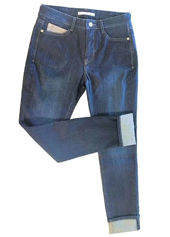 Women's Casual Outfit Shimmer Lurex Jean In Blue Denim