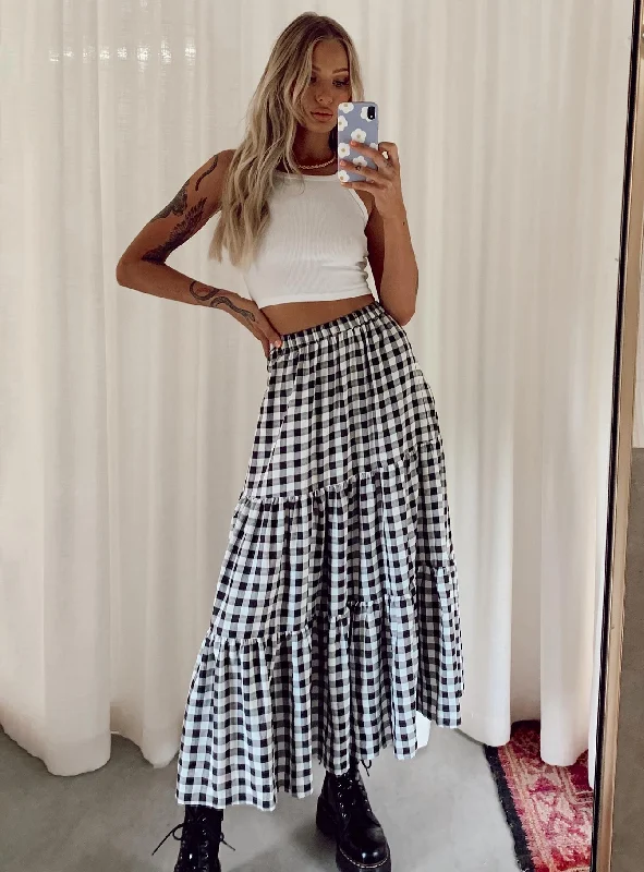 Women's Holiday Clothes Hale Midi Skirt Black / White