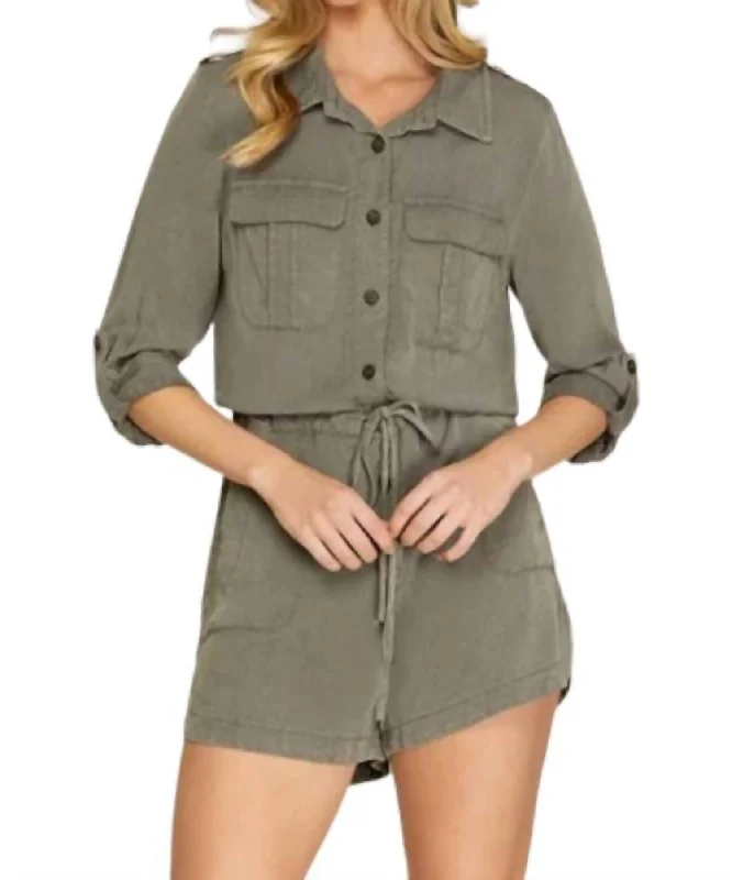 Versatile Women's Clothing for All Occasions Reese Romper In Olive