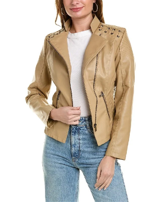 Women's Vintage-Inspired Clothing RENE LION Moto Jacket