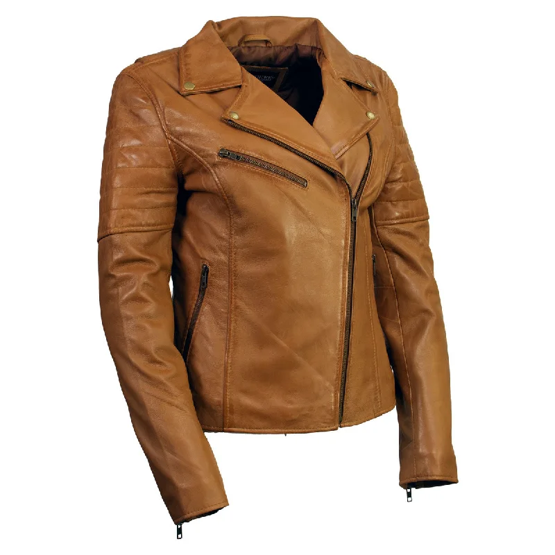 Women's Evening Wear Outfit Milwaukee Leather Women's Duchess Whiskey Motorcycle Style Fashion Casual Leather Jacket SFL2870