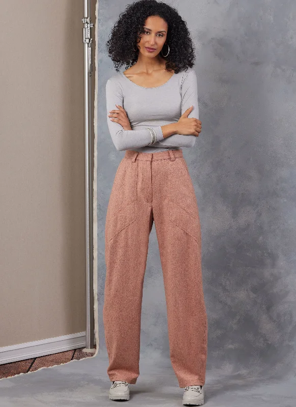 Women's Formal Event Attire Vogue Barrel Trousers V2051