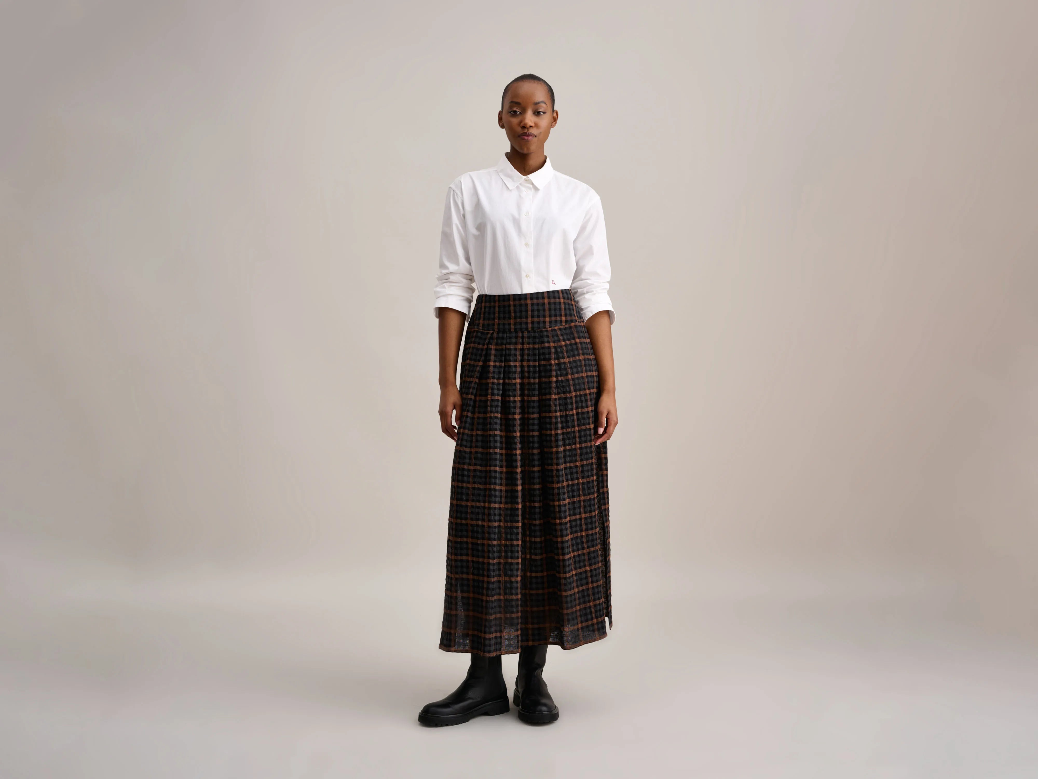 Sustainable Women's Clothing Vinna Skirt (232 / W / CHECK A)