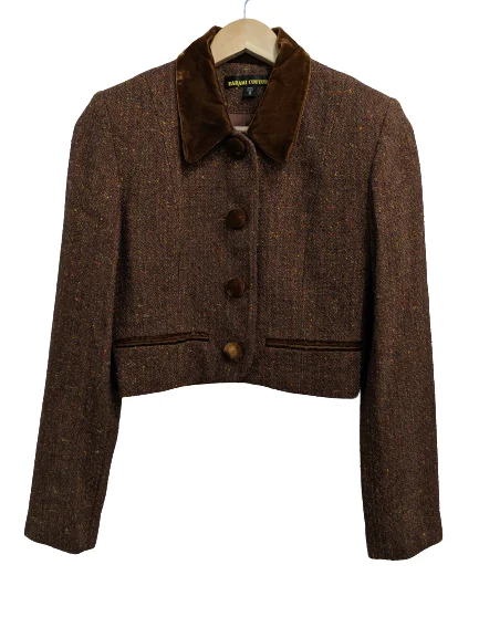 Easygoing Women's Style [XS] Vintage Tweed Cropped Blazer