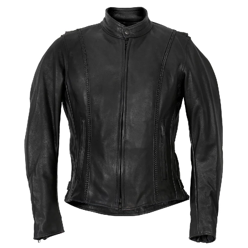 Sale On Sale Hot Leathers JKL5002 USA Made Ladies Clean Cut Black Leather Jacket