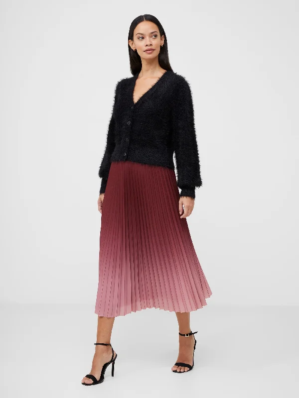 Women's Clothing For Everyday Wear Sunburst Crepe Pleat Midi Skirt