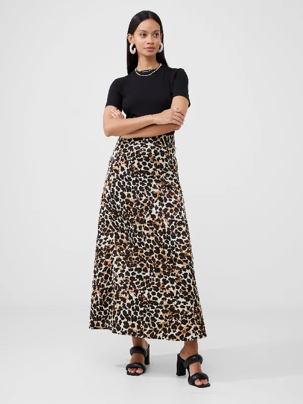 Women's Clothes For Outdoor Events Leopard Midaxi Skirt