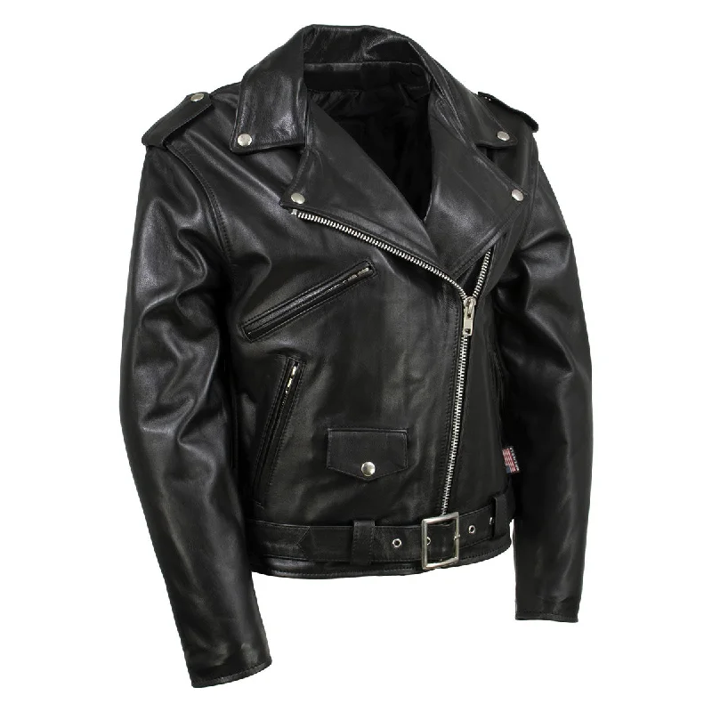 Workwear Fashion for Women Hot Leathers JKL5004 USA Made Womens 'The Flaunt' Premium Black Classic Motorcycle Style Leather Jacket