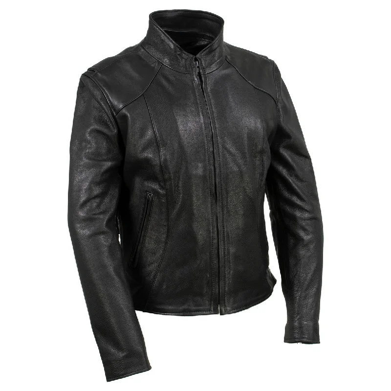 Casual Fashion Trends for Women Hot Leathers JKL5003 USA Made Women's 'Serene' Black Clean Cut Premium Leather Jacket