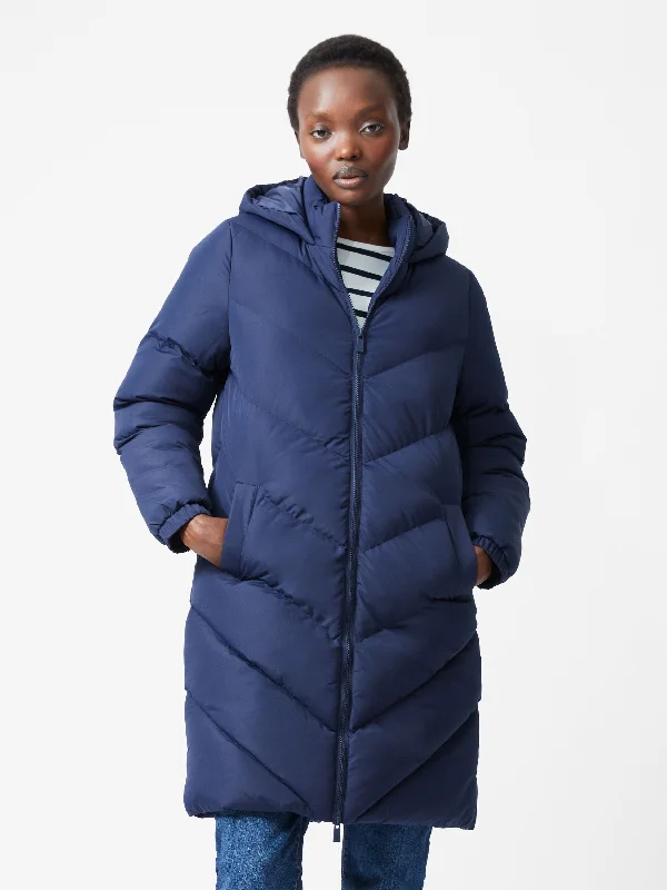 Women's Fashion Clothing Chevron Hooded Puffer Coat