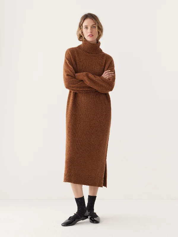 Affordable Women's Clothing Sale Online The Turtleneck Sweater Dress in Caramel