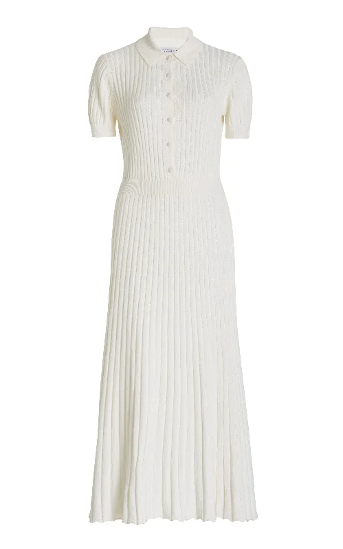 Women's Trendy Apparel Amor Knit Midi Dress in Ivory Cashmere Silk