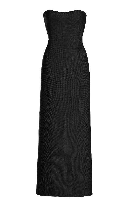 Women's Casual Wear Clothing Calderon Knit Maxi Dress in Black Merino Wool Cashmere