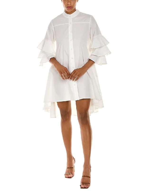 Women's Clothing Gracia Layered Ruffle Sleeve Shirtdress