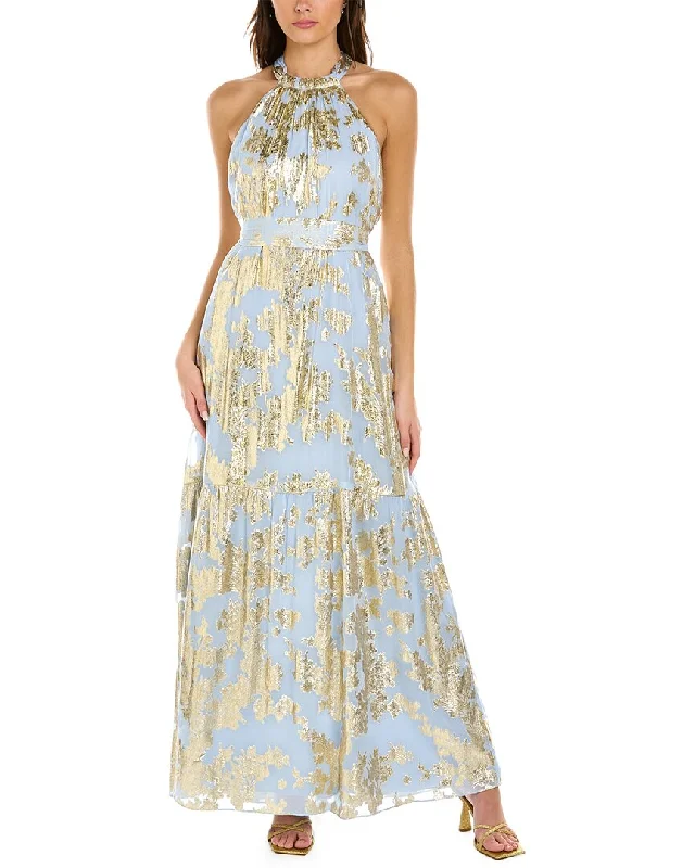 Women's Seasonal Clothes ML Monique Lhuillier Chiffon Silk-Blend Maxi Dress