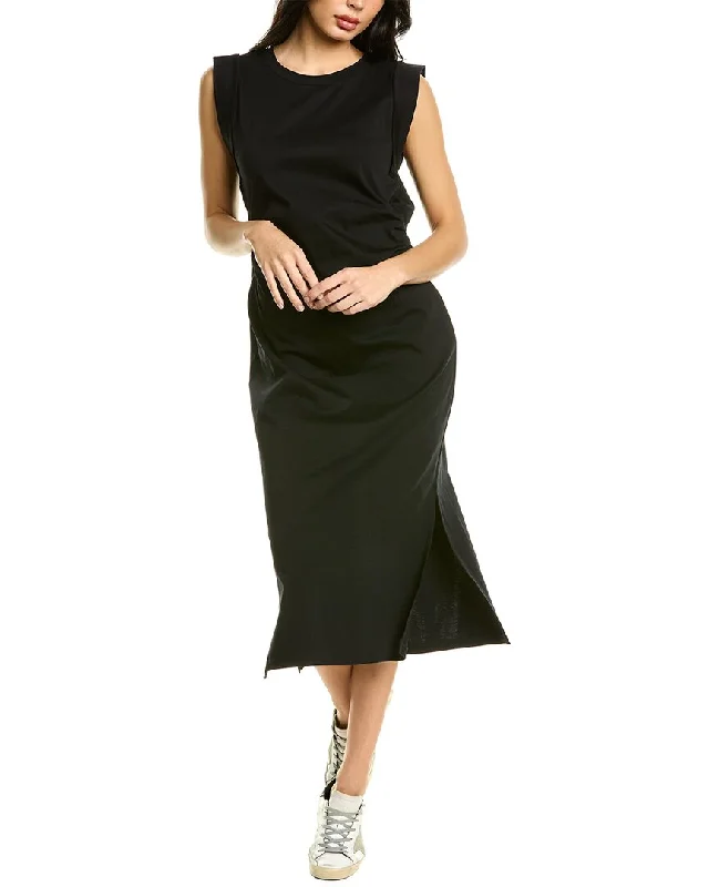 Women's High-Fashion Outfit Vince Waist Tie Midi Dress