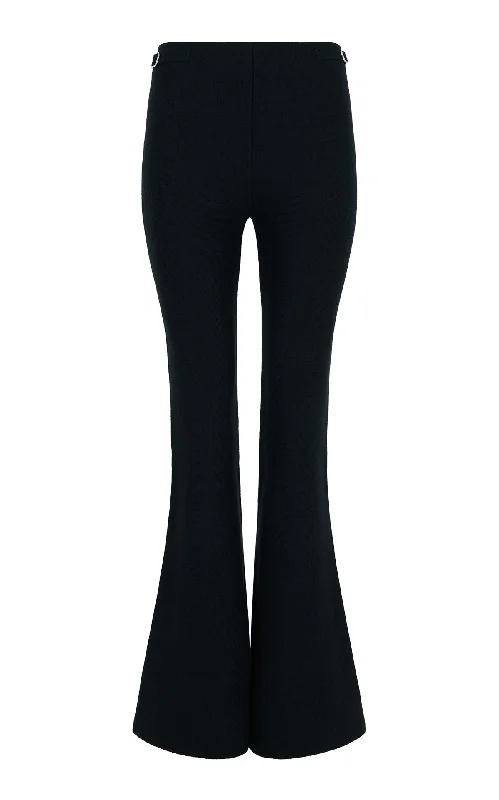 Women's Evening Garments Ayala Flare Cropped Knit Pant in Black Merino Wool Cashmere