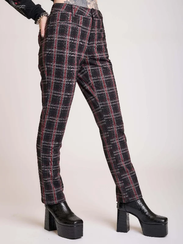 Women's Vintage Garments Cropped Vintage Plaid Pants