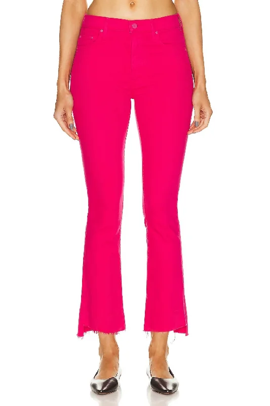 Women's Plus-Size Apparel Insider Crop Step Fray Jeans In Raspberry Sorbet