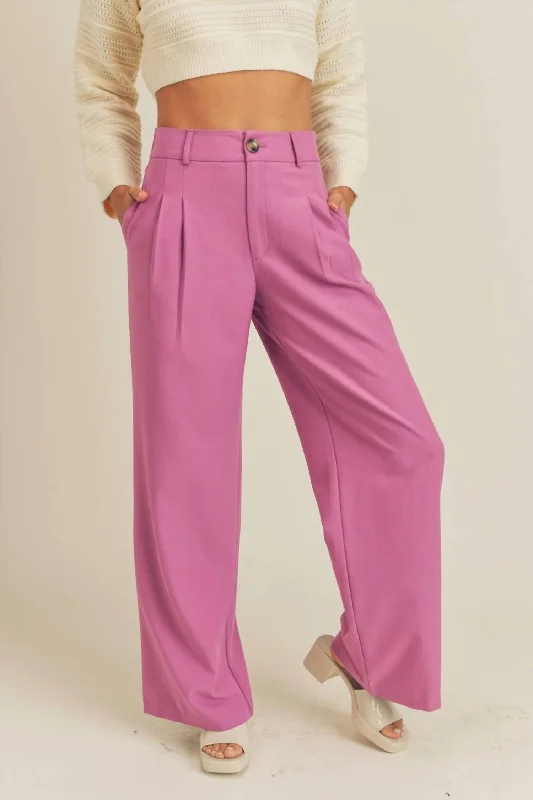 Women's Transitional Outfit My Best Effort Wide Leg Trousers In Orchid