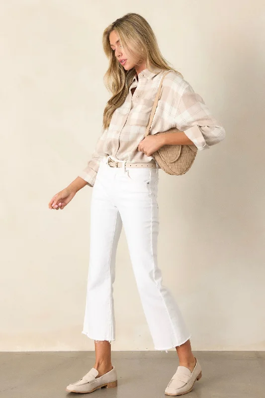 Women's Resort Attire Terrific Timing White Cropped Flare Jeans (RESTOCK JAN 2025)